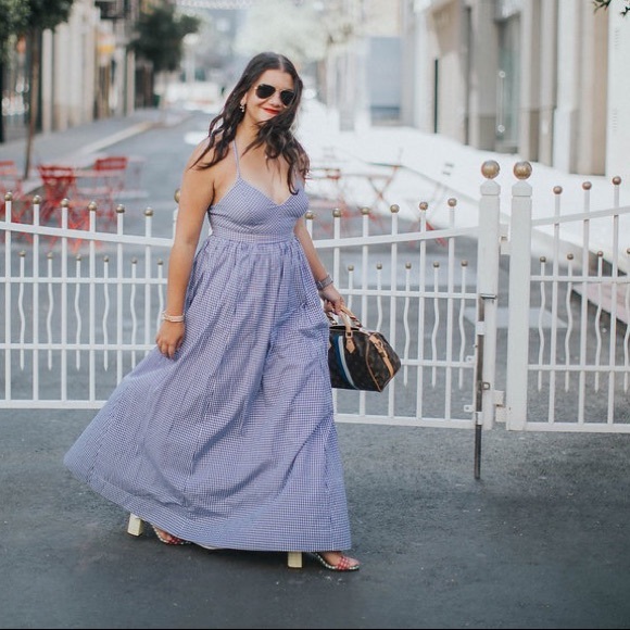 j crew gingham maxi dress